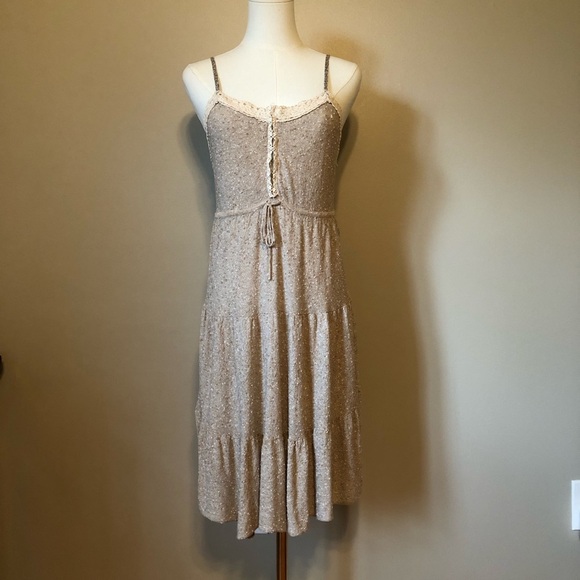 Free People Elegant Beige Sleeveless Dress Size SP - Picture 1 of 9
